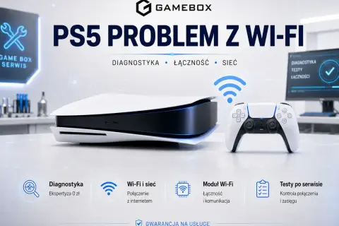 Playstation 5 z problemem z Wi-Fi. Serwis Game Box oferuje diagnostykę, naprawę modułu Wi-Fi i testy połączenia.