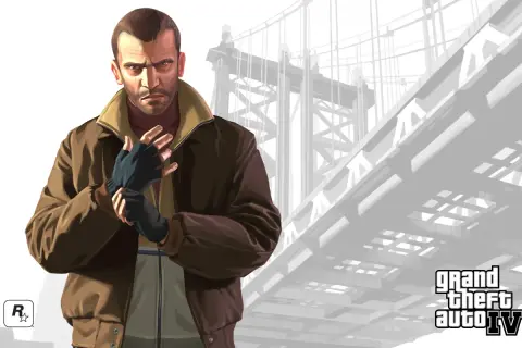 Niko Bellic z GTA IV, gotowy na polskie przygody. Spolszczenie gry ułatwi Ci zanurzenie się w historii.