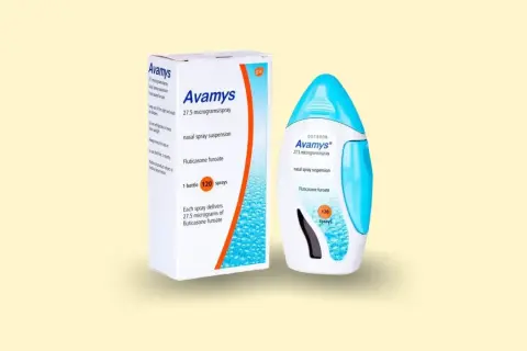 Avamys - opakowanie i atomizer z aerozolem do nosa, zawierające flutikazon furoinian. Pomoc w walce z alergią.