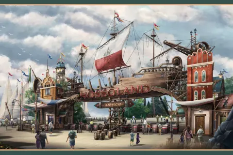 Witaj w park rozrywki Hossoland! Wejdź na pokład statku i rozpocznij przygodę.