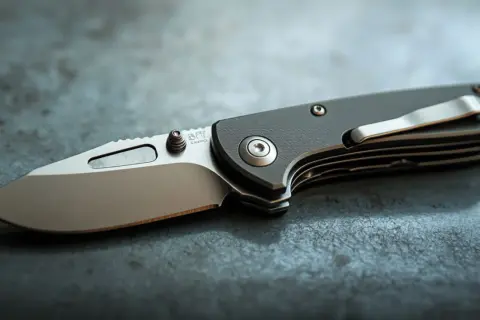 Navaja táctica plegable de acero gris, con clip metálico y diseño robusto. La mejor navaja táctica para cualquier situación.