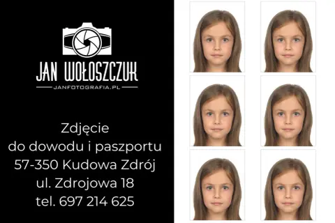 Zdjęcie do dowodu i paszportu dla dziewczynki. Jan Wołoszczuk, Kudowa Zdrój.
