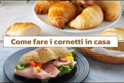 Cornetti fatti in casa dorati e fragranti, pronti per essere farciti o gustati al naturale.