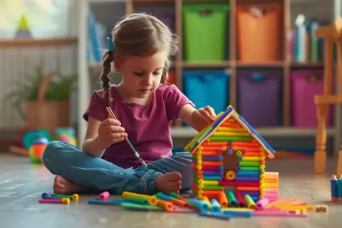 Domek z Patyczków: Krok po Kroku - Twórz Zabawne Konstrukcje!