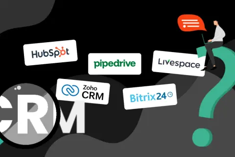 Szukasz idealnego crm program? Zobacz logo HubSpot, Pipedrive, Zoho CRM, Livespace, Bitrix24.