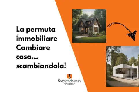 La permuta immobiliare per cambiare casa scambiandola. Due case, una tradizionale e una moderna, suggeriscono un acquisto con permuta.