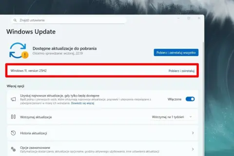 Dostępna aktualizacja Windows 11, version 25H2 do pobrania i zainstalowania.