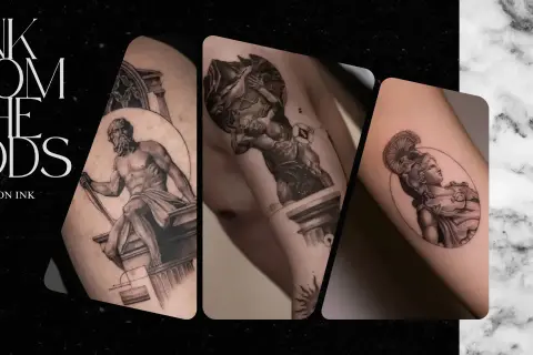 Tatuajes de mitología griega: Atlas, Zeus y Atenea. Explora el significado de estos diseños divinos.
