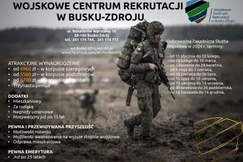 Chcesz wiedzieć, jak dostac sie do wojska? Rekrutacja w Busku-Zdroju oferuje atrakcyjne wynagrodzenie, dodatki i pewną przyszłość. Sprawdź terminy służby.
