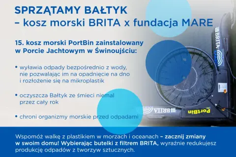 Kosz morski PortBin wyławia śmieci z Bałtyku, chroniąc organizmy morskie przed odpadami i zapobiegając powstawaniu mikroplastiku.