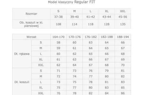 Rozmiar koszuli 16: 41 cm (L) Przewodnik po idealnym dopasowaniu