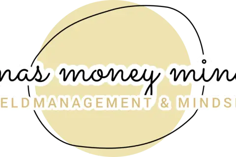 Mamas Money Mindset" Logo: Ein Kreis mit dem Schriftzug "mamas money mindset" und darunter "GELDMANAGEMENT & MINDSET".
