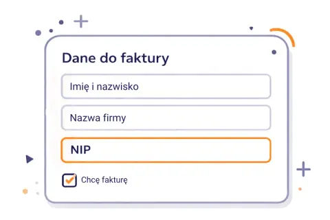 Formularz danych do faktury, pole NIP do uzupełnienia. Ułatwia proces zakupowy w WooCommerce.