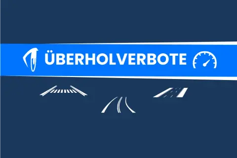 Überholverbote auf Straßen: Zebrastreifen, Kurven und Fahrspuren. VZ 340 warnt vor Gefahren.