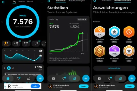 Schritte zählen, Ziele erreichen und Auszeichnungen sammeln – die beste Sport App für deinen Fortschritt.
