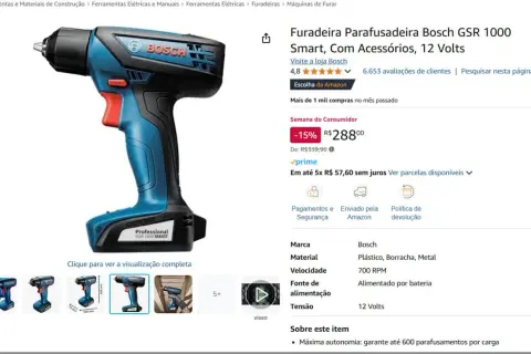 Niebiesko-czarna zakrętarka udarowa Bosch GSR 1000 Smart. Czy zakrętarka udarowa można wiercić? Tak, to urządzenie jest wszechstronne.