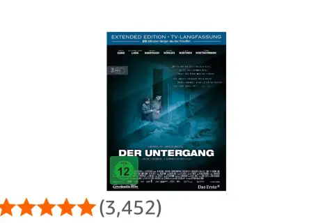 DVD-Cover von "Der Untergang" mit Bruno Ganz. Die erweiterte TV-Langfassung ist in der Mediathek verfügbar.