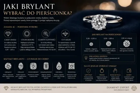 Wybór idealnego brylantu do pierścionka: zasady 4C, kształty i wskazówki. Ten piękny diament kamień zachwyca blaskiem.