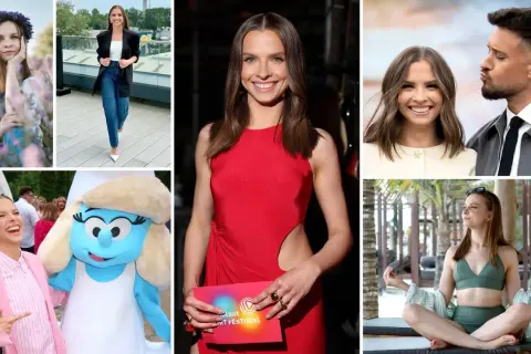 Ola Filipek w różnych stylizacjach, od romantycznej w wianku po elegancką w czerwonej sukni. Wiek nie gra roli w jej stylu.