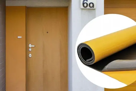 Rolka materiału izolacyjnego, idealna do pytania: czym ocieplić drzwi garażowe. Zapewnia ciepło i komfort.