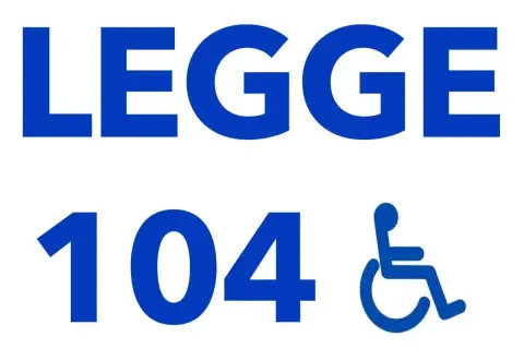 Legge 104: agevolazioni per passaggio di proprietà auto e detraibile. Simbolo disabilità.