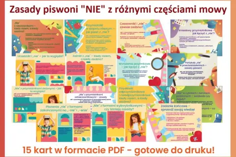 Zasady pisowni "nie" z różnymi częściami mowy. Rzeczownik odsłowny, czyli jak poprawnie pisać "nie" z czasownikami, przymiotnikami i innymi częściami mowy.