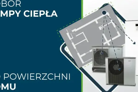 Jak dobrać moc pompy ciepła? Schemat domu z dwoma jednostkami zewnętrznymi i liniami wskazującymi ich działanie.