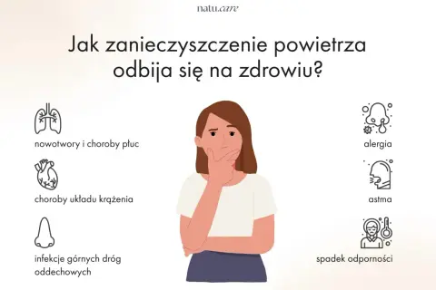 Zanieczyszczenie powietrza i alergeny w nim zawarte mogą prowadzić do alergii, astmy, chorób płuc, układu krążenia, infekcji dróg oddechowych i spadku odporności.