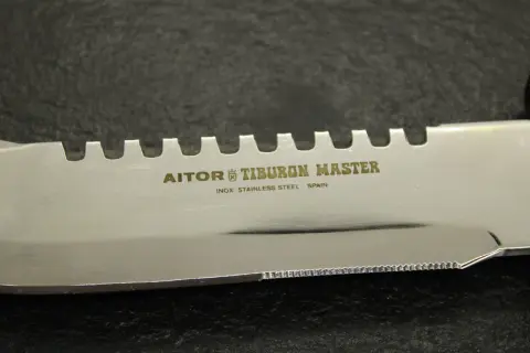 Hoja de cuchillo Aitor Tiburón Master, acero inoxidable, fabricado en España.