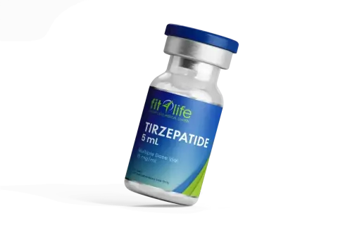 Fiolka z lekiem Tirzepatyd, potencjalnie wspierającym odchudzanie, podobnym do Zepbound.