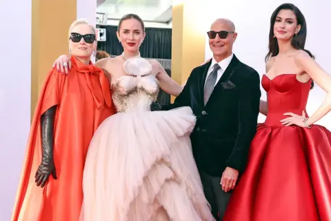 Meryl Streep, Emily Blunt, Stanley Tucci i Anne Hathaway na premierze "Diabeł ubiera się u Prady 2".