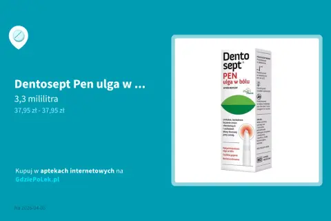 Opakowanie Dentosept Pen z aplikatorem, ulga w bólu zęba.