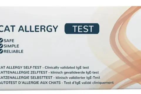 Katzenallergie Test-Kit. Wenn Sie Symptome einer Katzenallergie haben, hilft dieser sichere, einfache und zuverlässige Selbsttest.