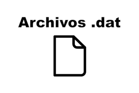 Icono de archivo con texto "Archivos .dat". ¿Qué es un archivo .dat?