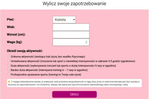 Kalkulator kalorii na redukcję: Jak obliczyć deficyt energetyczny