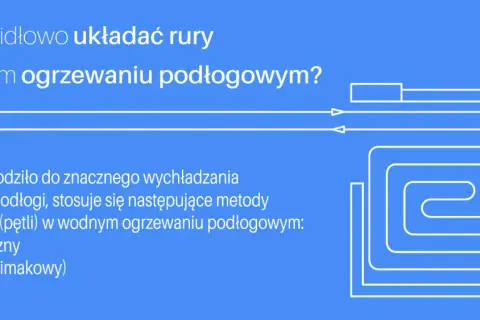 Projektowanie ogrzewania podłogowego: schemat układania rur w pętlach meandrycznych i spiralnych dla efektywnego rozprowadzania ciepła.