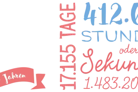 Glücklich verheiratet seit 47 Jahren! Die Zeit vergeht wie im Flug: 412.002 Stunden, 1.483.207.200 Sekunden.