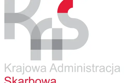 Logo Krajowej Administracji Skarbowej. Szare litery KRS z czerwonym elementem. "Krajowa Administracja Skarbowa" - to jest to, co warto wiedzieć o tej instytucji.