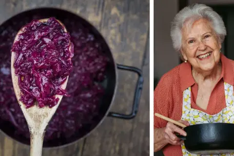 Omas klassisches Rotkohl Rezept: Ein Löffel voller lila Glück, zubereitet mit Liebe.