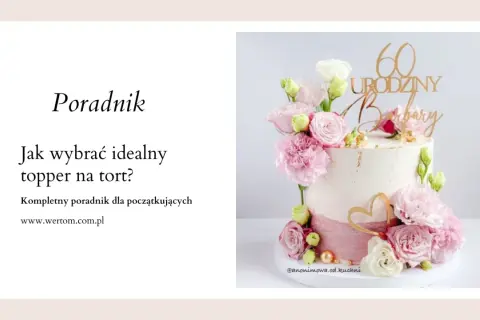 Elegancki tort z kwiatami i złotym topperem "60 Urodziny Barbary". Idealny na wyjątkowe 18 urodziny lub inne jubileusze.