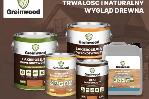 Produkty Greinwood: lakierobejca, impregnat i olej do drewna. Zapewniają trwałość i naturalny wygląd drewna. Idealny grunt do drzewa.