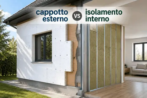 Confronto tra cappotto esterno e isolamento interno: due soluzioni per un doppio comfort abitativo.
