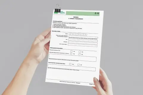 Wniosek o zasiłek pogrzebowy Z-12. Dokument ten wypełnia osoba, która chce uzyskać świadczenie od ZUS.