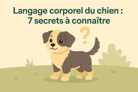 Un adorable chiot pose, un point d'interrogation flottant au-dessus de sa queue. Comprendre le langage corporel du chien est essentiel.