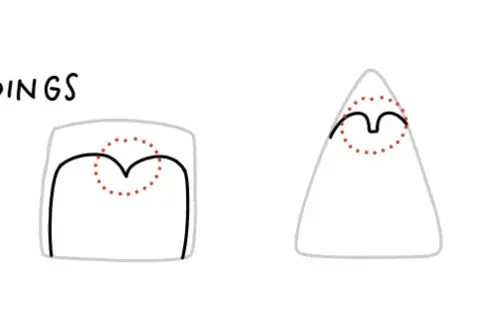 Schritt 2: Schnabelformen und weißer Bauch bei Pinguinzeichnungen.