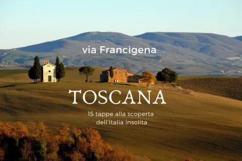 Paesaggio toscano con la cappella di Vitaleta, punto di partenza ideale per la Via Francigena.