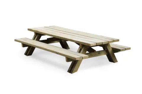 Enkel picknickbord ritning i trä, redo för sommarens utflykter.