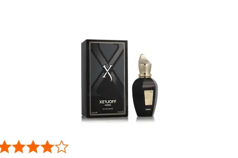 Elegancki flakon i pudełko perfum Xerjoff Opera. Złote detale i czarne wykończenie podkreślają luksusowy charakter.