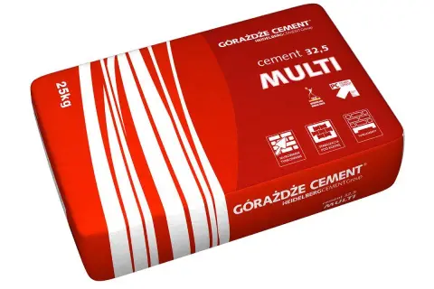 Worek cementu Górażdże MULTI 25kg. Zastanawiasz się, ile kosztuje worek cementu? Ten produkt nadaje się do murowania, tynkowania, stabilizacji i fundamentów.