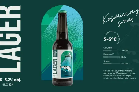 Butcher Lager, węgierskie piwo z kosmicznym smakiem. Krowa porwana przez UFO na etykiecie.